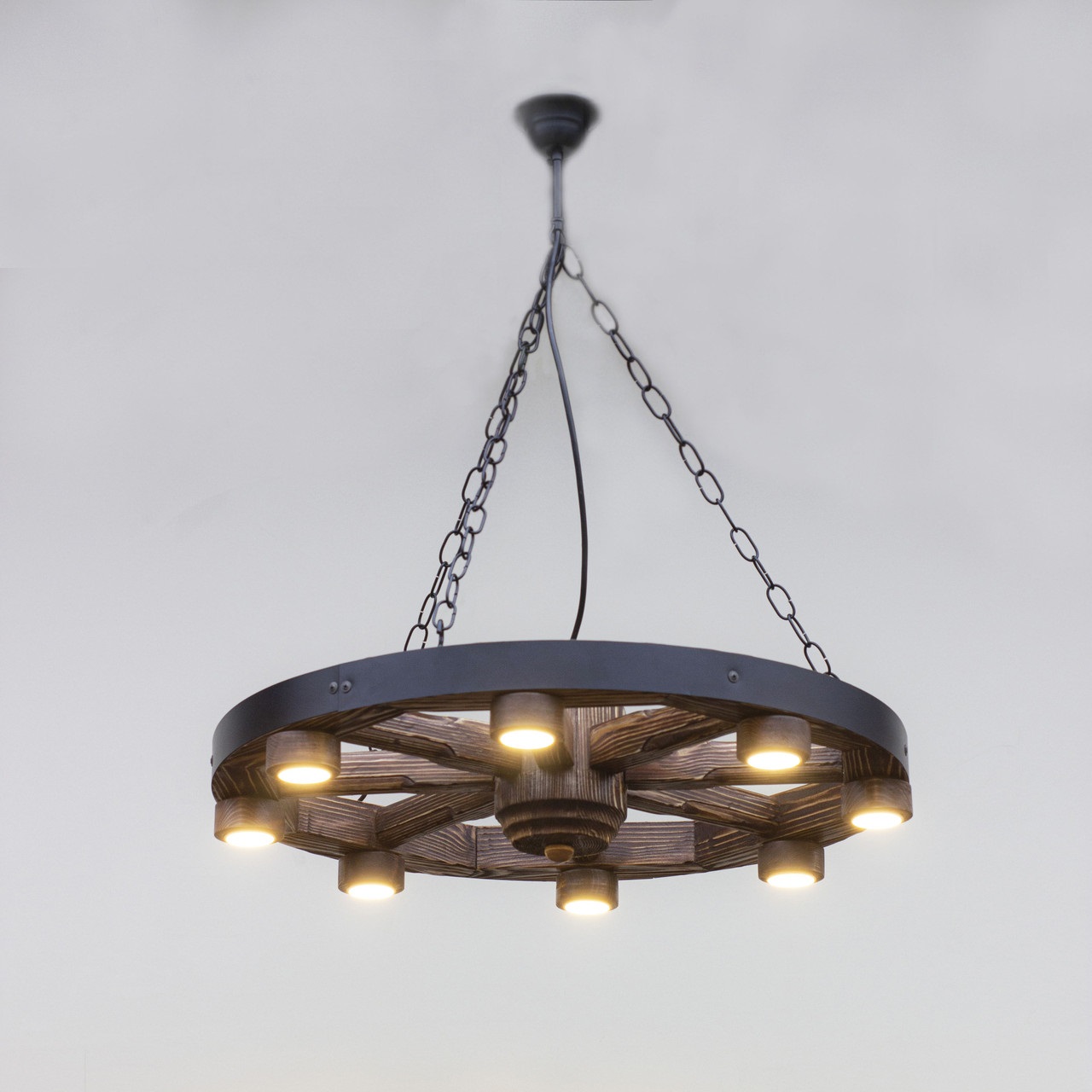 Люстра светодиодная под старину 148 Led колесо от телеги